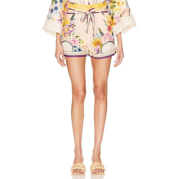 Agua Bendita Pants - Agua Bendita Belted Floral Adisson Shorts Size M